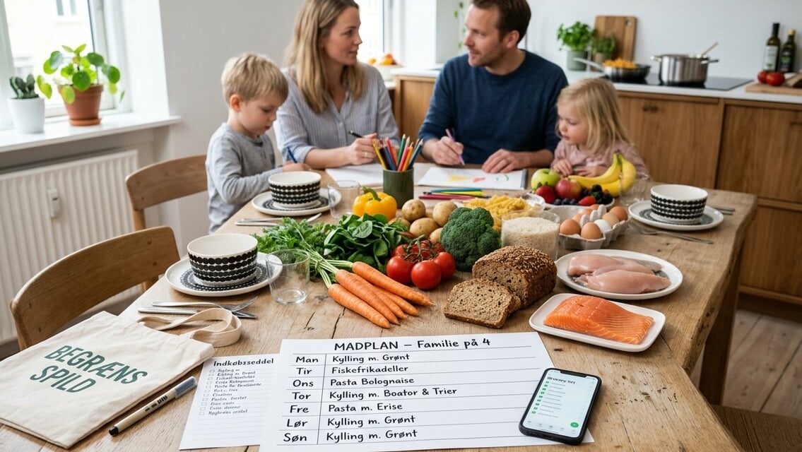 Madplan til en familie på 4 – sådan planlægger I en overskuelig uge